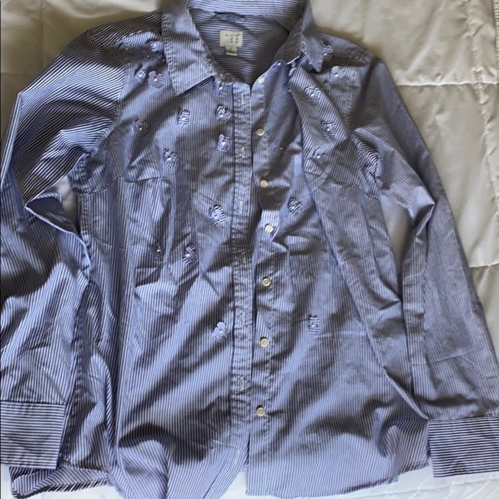 Size Lg Button down with floral details